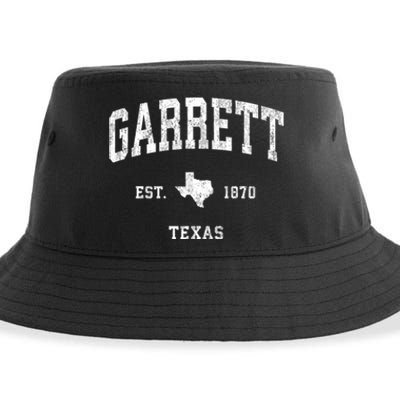 Garrett Texas Tx Vintage Athletic Sports Sustainable Bucket Hat