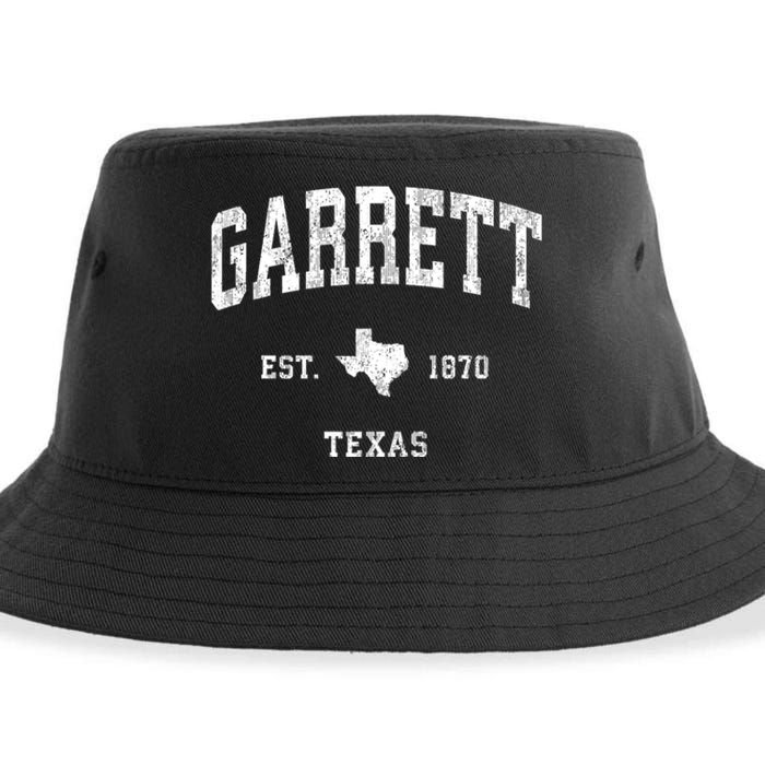 Garrett Texas Tx Vintage Athletic Sports Sustainable Bucket Hat