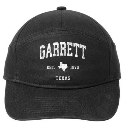 Garrett Texas Tx Vintage Athletic Sports 7-Panel Snapback Hat