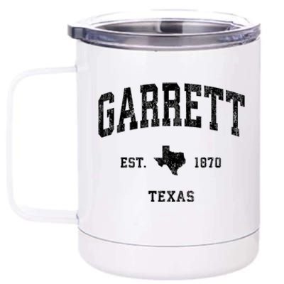 Garrett Texas Tx Vintage Athletic Sports 12 oz Stainless Steel Tumbler Cup