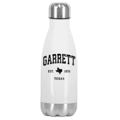 Garrett Texas Tx Vintage Athletic Sports Stainless Steel Insulated Water Bottle