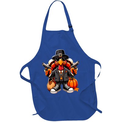 Gangster Thug Thanksgiving Turkey Gun Unhappy Angry Turkey Cool Gift Apron