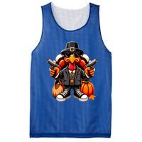 Gangster Thug Thanksgiving Turkey Gun Unhappy Angry Turkey Cool Gift Mesh Reversible Basketball Jersey Tank