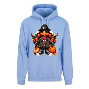 Gangster Thug Thanksgiving Turkey Gun Unhappy Angry Turkey Cool Gift Unisex Surf Hoodie