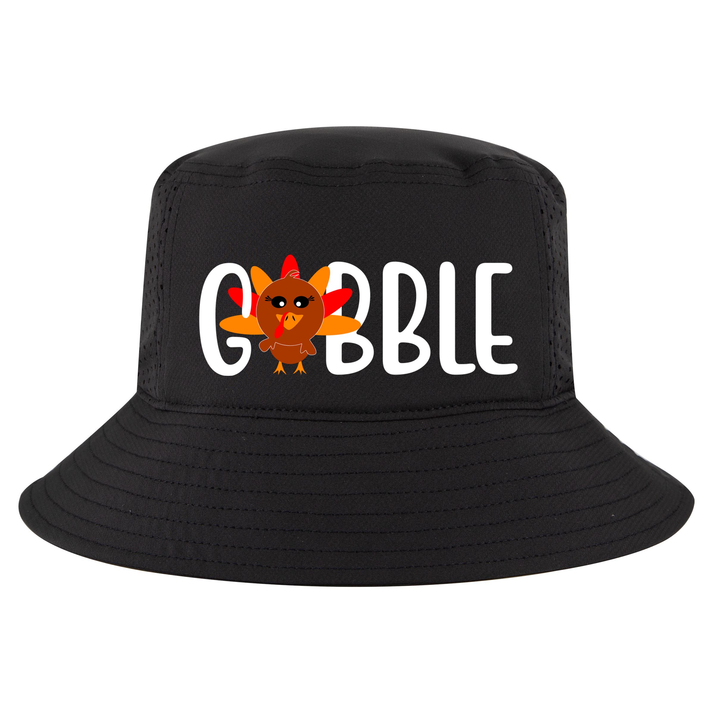 Gobble Turkey Thanksgiving Cool Comfort Performance Bucket Hat