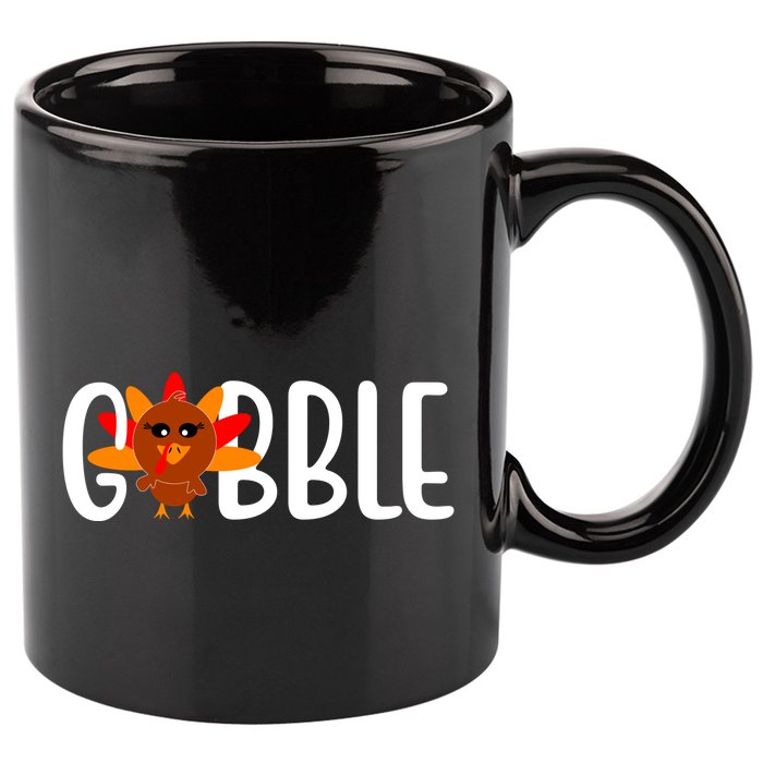 Gobble Turkey Thanksgiving 11oz C Handle Ceramic Mug