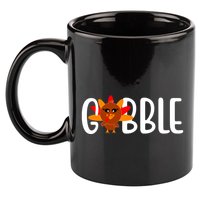 Gobble Turkey Thanksgiving 11oz C Handle Ceramic Mug