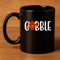 Gobble Turkey Thanksgiving 11oz C Handle Ceramic Mug