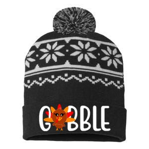 Gobble Turkey Thanksgiving USA-Made Snowflake Beanie