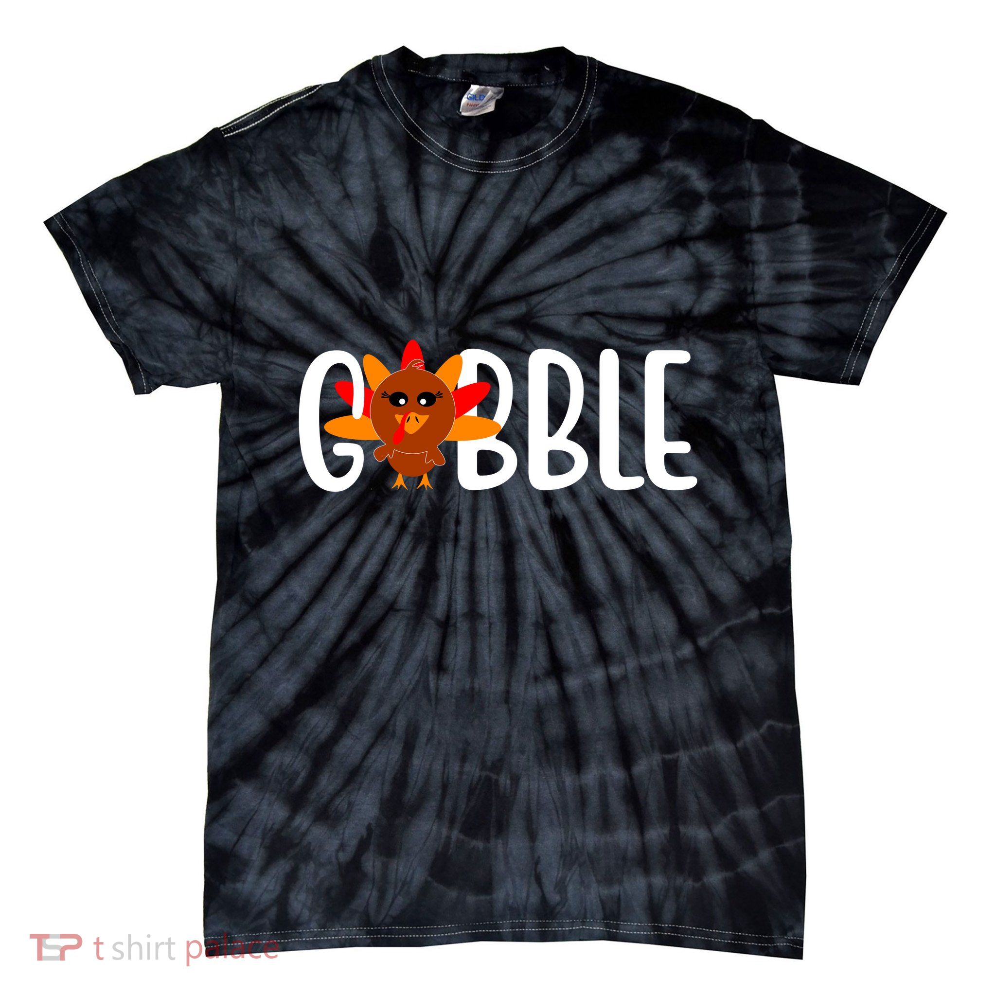 Gobble Turkey Thanksgiving Tie-Dye T-Shirt