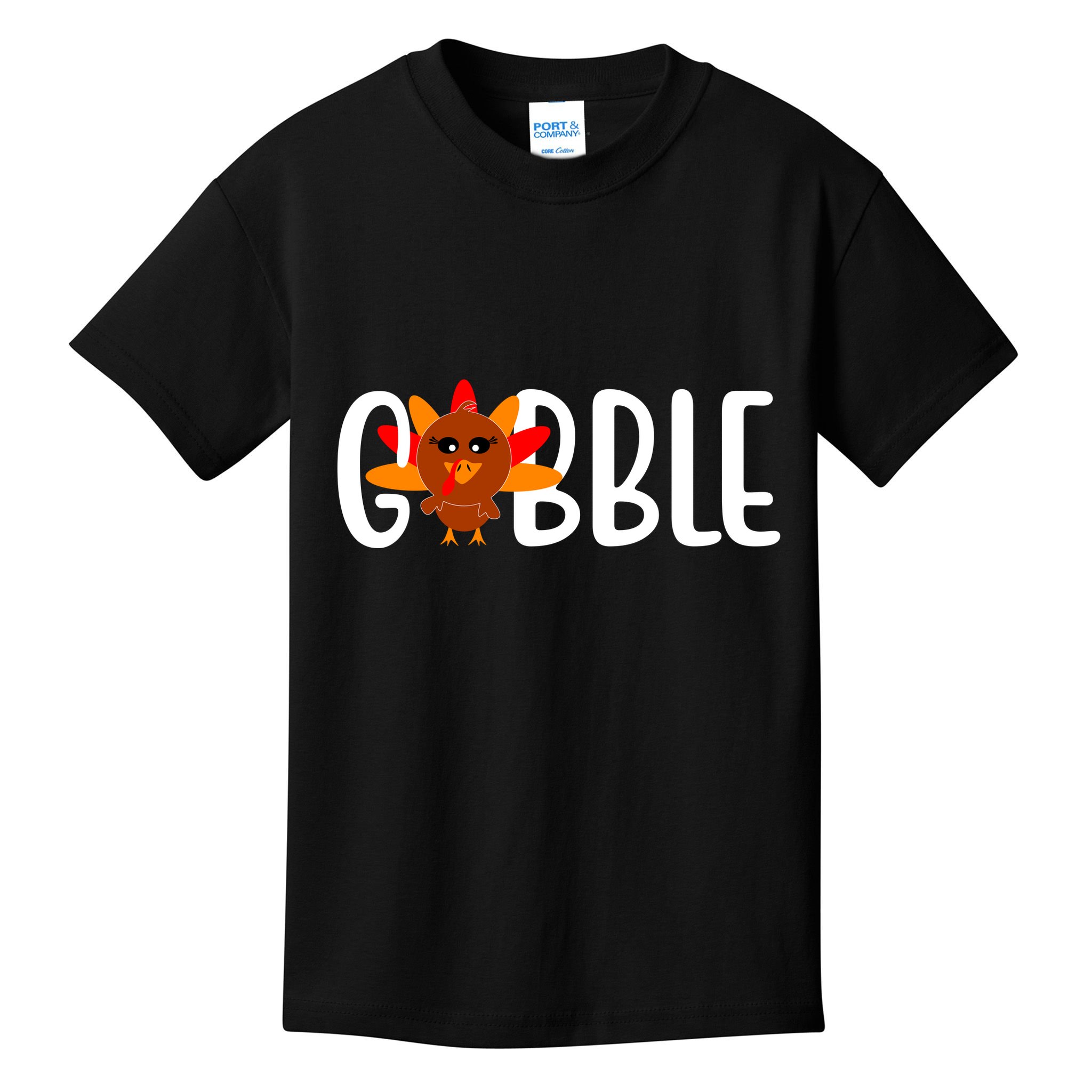 Gobble Turkey Thanksgiving Kids T-Shirt