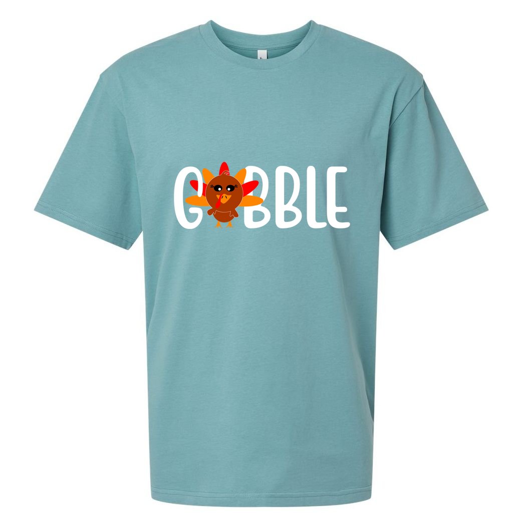 Gobble Turkey Thanksgiving Sueded Cloud Jersey T-Shirt