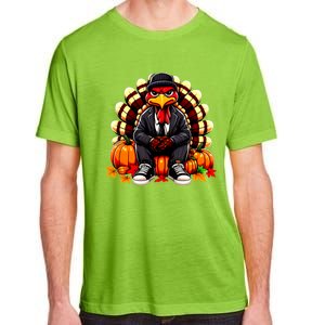 Gangster Thug Thanksgiving Turkey Unhappy Angry Turkey Funny Gift Adult ChromaSoft Performance T-Shirt