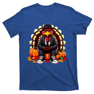 Gangster Thug Thanksgiving Turkey Unhappy Angry Turkey Funny Gift T-Shirt