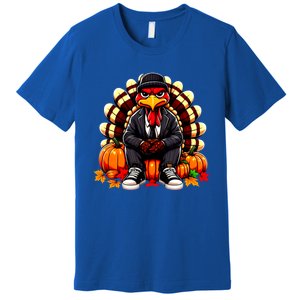 Gangster Thug Thanksgiving Turkey Unhappy Angry Turkey Funny Gift Premium T-Shirt