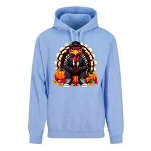 Gangster Thug Thanksgiving Turkey Unhappy Angry Turkey Funny Gift Unisex Surf Hoodie