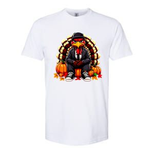 Gangster Thug Thanksgiving Turkey Unhappy Angry Turkey Funny Gift Softstyle CVC T-Shirt