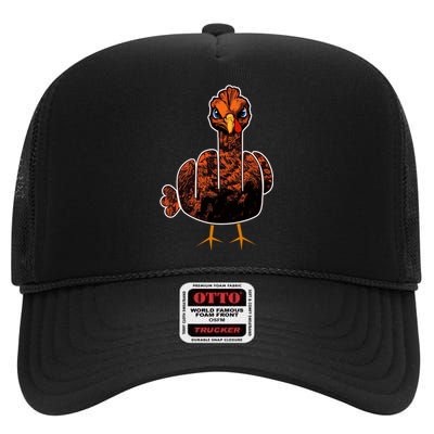 Grumpy Thanksgiving Turkey High Crown Mesh Back Trucker Hat