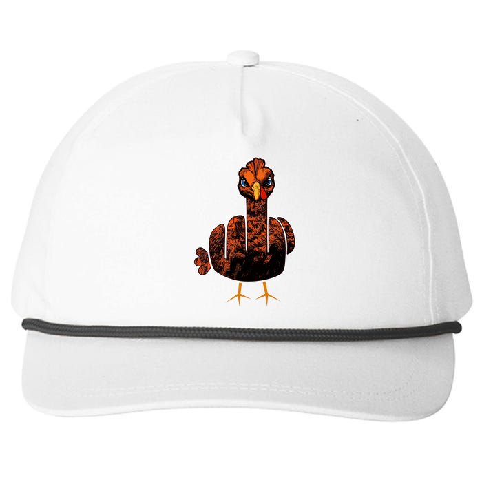 Grumpy Thanksgiving Turkey Snapback Five-Panel Rope Hat