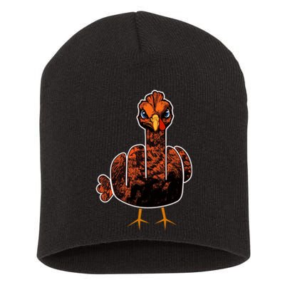 Grumpy Thanksgiving Turkey Short Acrylic Beanie