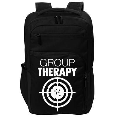 Group Therapy Target Practice Shooting Range Humor Gun Lover Impact Tech Backpack