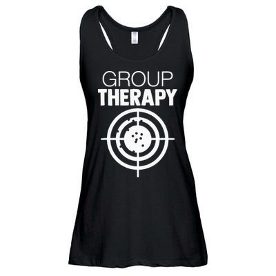 Group Therapy Target Practice Shooting Range Humor Gun Lover Ladies Essential Flowy Tank