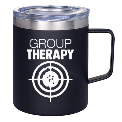Group Therapy Target Practice Shooting Range Humor Gun Lover 12oz Stainless Steel Coffee Mug