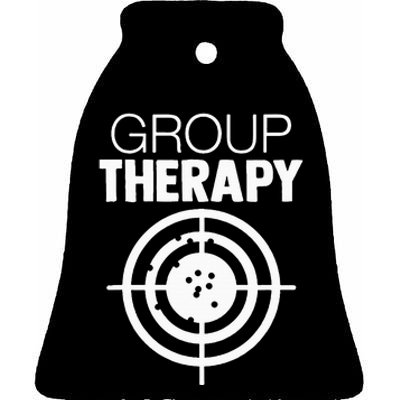 Group Therapy Target Practice Shooting Range Humor Gun Lover Ceramic Bell Ornament