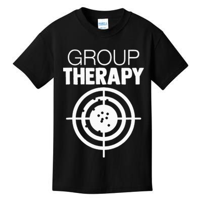 Group Therapy Target Practice Shooting Range Humor Gun Lover Kids T-Shirt