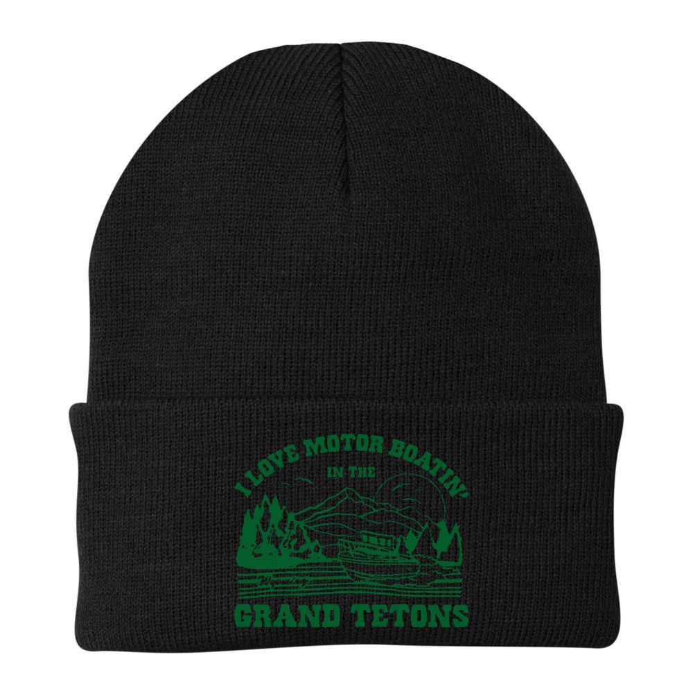 Grand Tetons T Shirt Vintage Wyoming Shirt I Love Motor Boating In The Grand Tetons Beanie