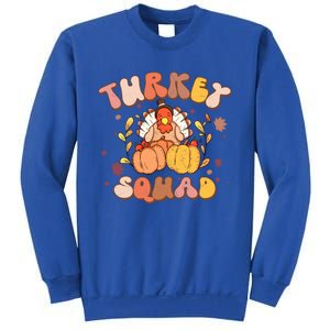 Groovy Thanksgiving Turkey Squad Retro Turkey Day Funny Gift Sweatshirt