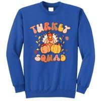 Groovy Thanksgiving Turkey Squad Retro Turkey Day Funny Gift Sweatshirt