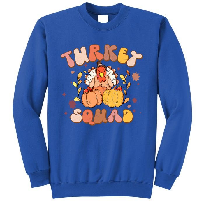 Groovy Thanksgiving Turkey Squad Retro Turkey Day Funny Gift Sweatshirt