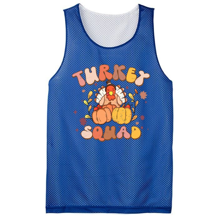 Groovy Thanksgiving Turkey Squad Retro Turkey Day Funny Gift Mesh Reversible Basketball Jersey Tank