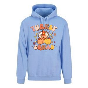 Groovy Thanksgiving Turkey Squad Retro Turkey Day Funny Gift Unisex Surf Hoodie