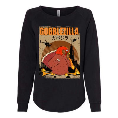 Gobblezilla Turkey Thanksgiving Womens California Wash Sweatshirt