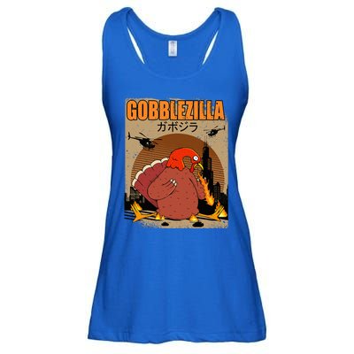 Gobblezilla Turkey Thanksgiving Ladies Essential Flowy Tank