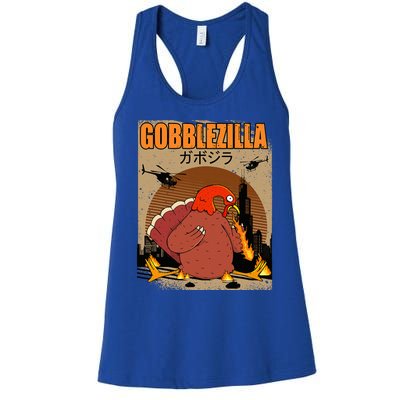 Gobblezilla Turkey Thanksgiving Women's Racerback Tank