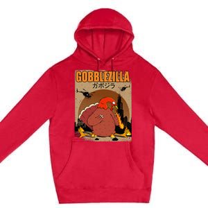 Gobblezilla Turkey Thanksgiving Premium Pullover Hoodie