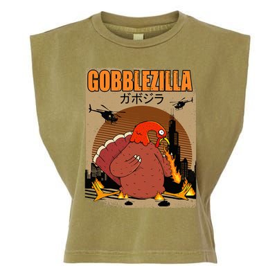 Gobblezilla Turkey Thanksgiving Garment-Dyed Women's Muscle Tee