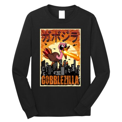 Gobblezilla Turkey Thanksgiving Long Sleeve Shirt