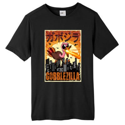 Gobblezilla Turkey Thanksgiving Tall Fusion ChromaSoft Performance T-Shirt