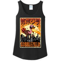 Gobblezilla Turkey Thanksgiving Ladies Essential Tank