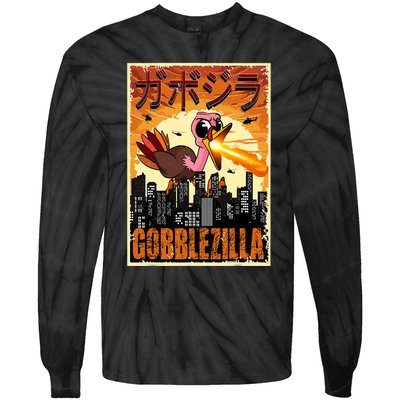 Gobblezilla Turkey Thanksgiving Tie-Dye Long Sleeve Shirt