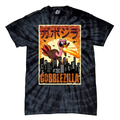 Gobblezilla Turkey Thanksgiving Tie-Dye T-Shirt