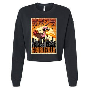 Gobblezilla Turkey Thanksgiving Cropped Pullover Crew