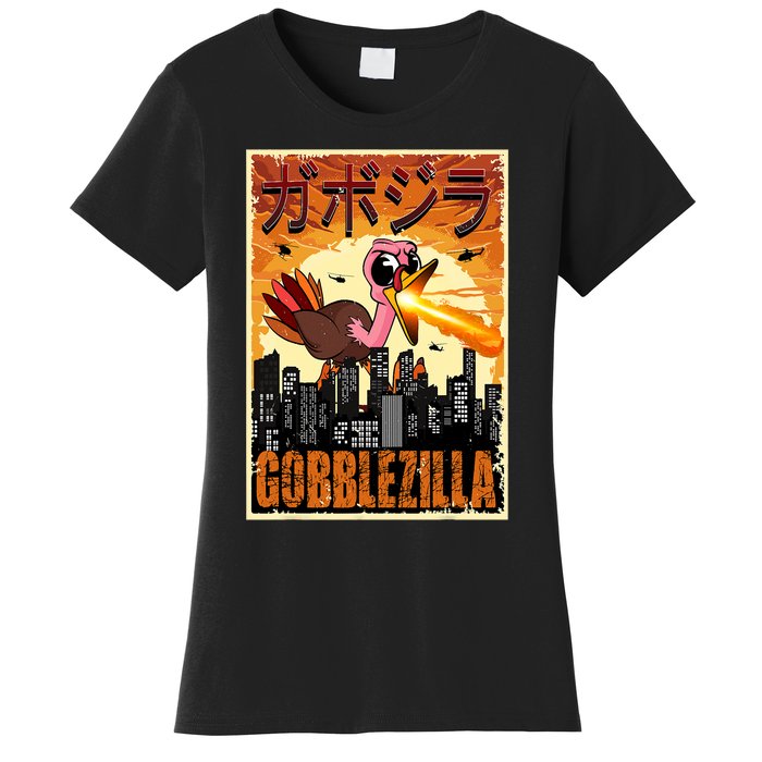 Gobblezilla Turkey Thanksgiving Women's T-Shirt