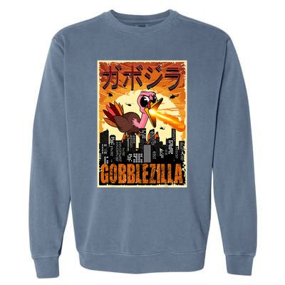 Gobblezilla Turkey Thanksgiving Garment-Dyed Sweatshirt