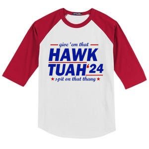 Give Them That Hawk Tush 24 Spit On That Thang Kids Colorblock Raglan Jersey