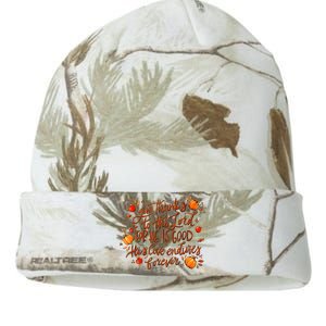 Give Thanks To The Lord For He Is Good Thanksgiving Jesus Kati Licensed 12" Camo Beanie